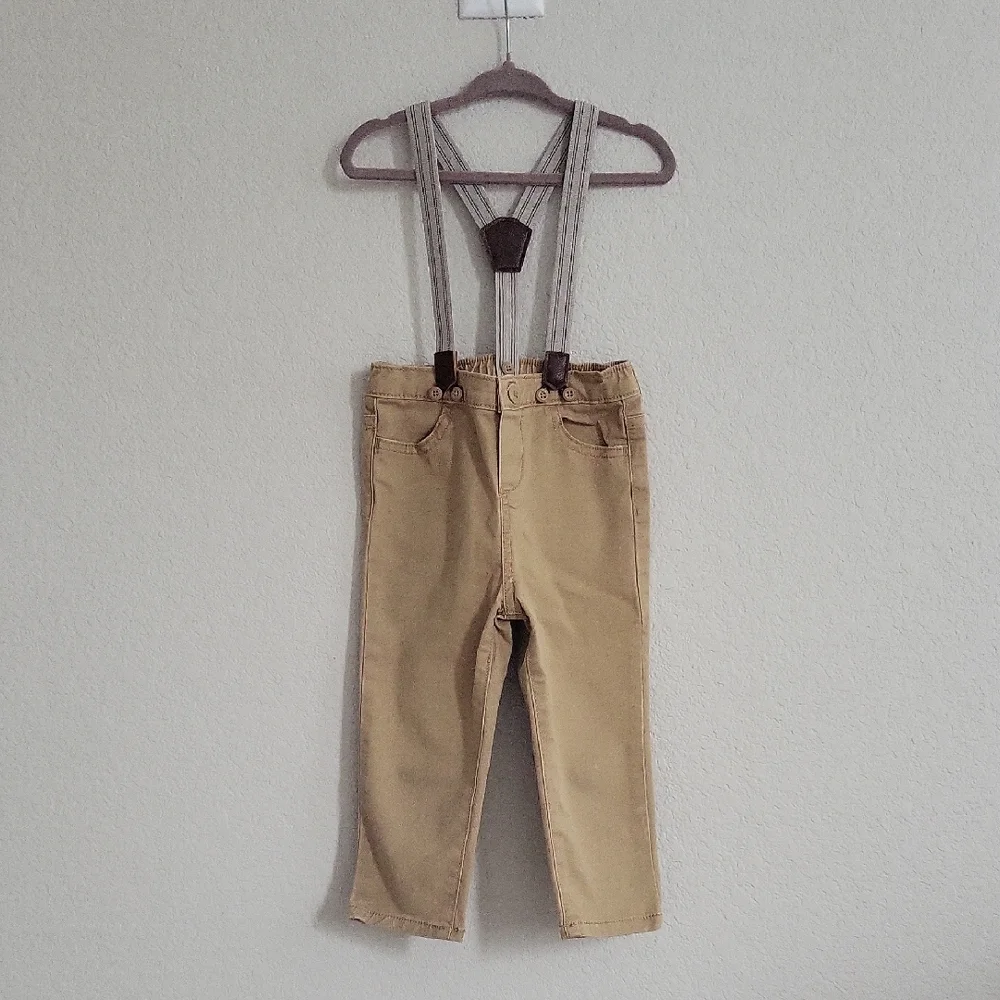 OshKosh B'gosh Tan Suspender Pants